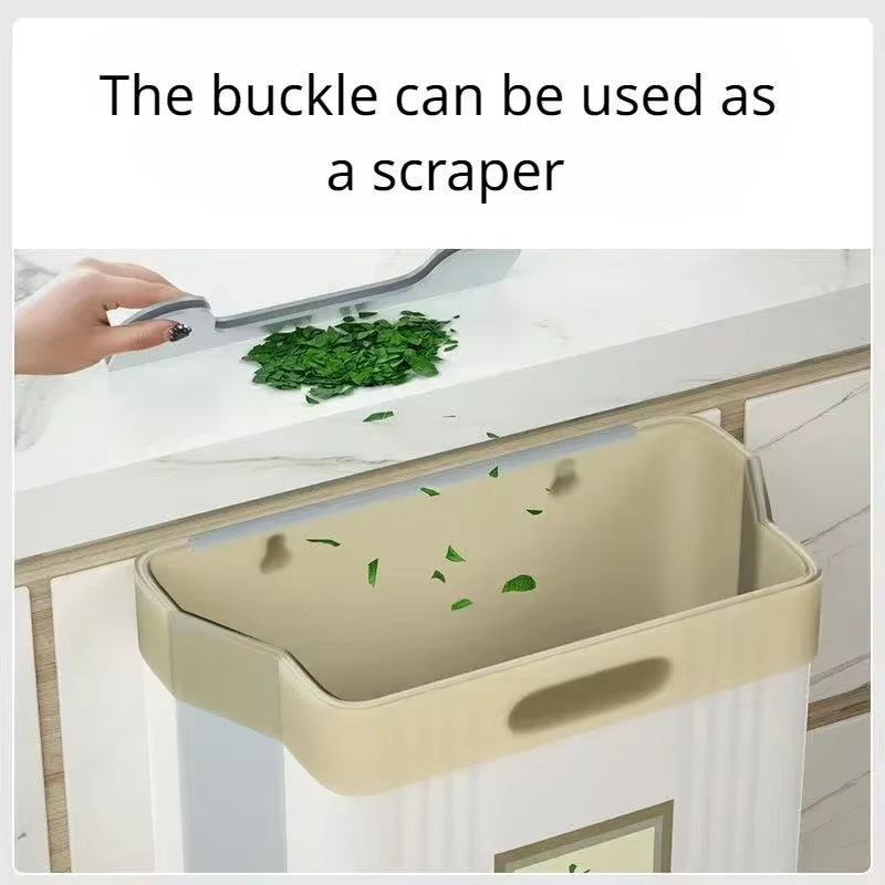 Hanging Kitchen Trash Can, Collapsible Trash Can for Kitchen, Wall Mounted Foldable Small Garbage Can Compost Bin for Home