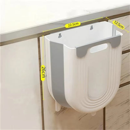 Hanging Kitchen Trash Can, Collapsible Trash Can for Kitchen, Wall Mounted Foldable Small Garbage Can Compost Bin for Home