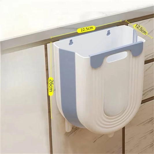 Hanging Kitchen Trash Can, Collapsible Trash Can for Kitchen, Wall Mounted Foldable Small Garbage Can Compost Bin for Home